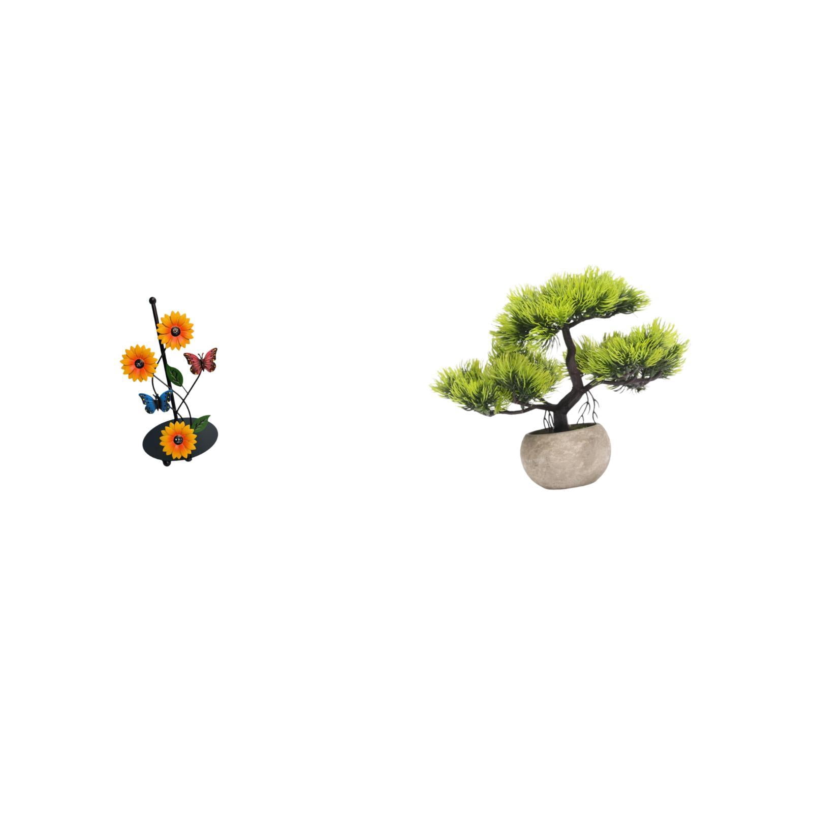 Fiocias Toilet Paper Holder And Paper Towel Holder Countertop with Artificial Bonsai Tree Lightweight Iron Vertical Stand Suitable for Office Desk Bathroom Di