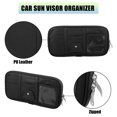 thumbnail image 3 of Coche Sol Visera Organizador PU Cuero con Multi-Bolsillos Cremalleras Negro, 3 of 7