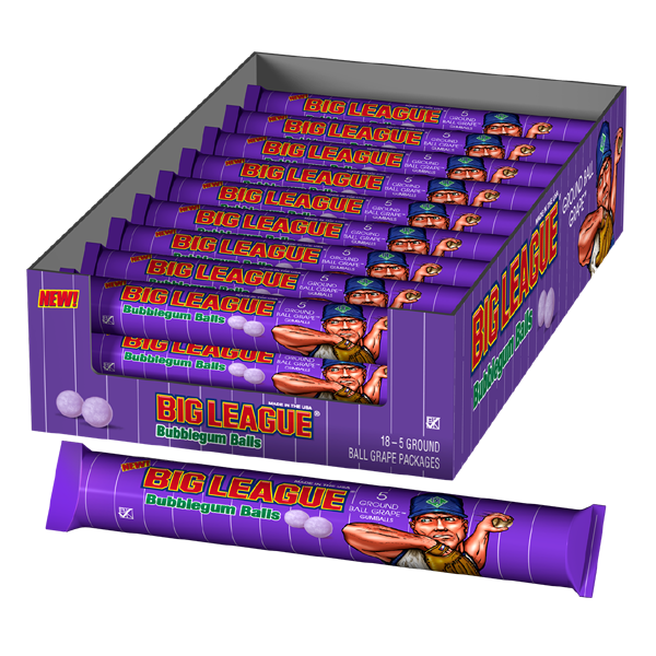 Ford Gum Big League Chew Bubble Gum, Grape, 5 Pc