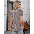 thumbnail image 3 of Blusa LUYAA casual de negocios para mujer con cuello en V y manga corta, 3 of 5