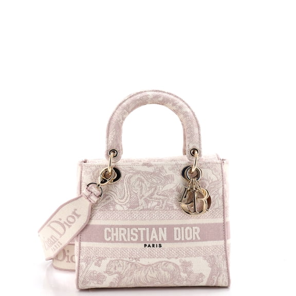 Pre-Owned Lady D-Lite Bag Embroidered Canvas Medium By Rebag
