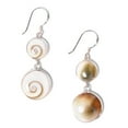 thumbnail image 2 of 81stgeneration Women's 925 Sterling Silver Shiva Eye Shell Double Drop Spiral Dangle Earrings, 2 of 5