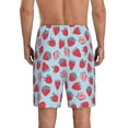 thumbnail image 3 of Kdxio Strawberries Print Mens Sleep Shorts Bottoms Soft Comfy Pajama Wear Pants with Drawstring Pockets, 3 of 7