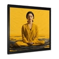 thumbnail image 2 of Designart "Yoga Bliss Finding Peace in Yellow and Grey" Spiritual Framed Wall Art Decor - Global Yellow Meditation Entryway Framed Wall Art, 2 of 6