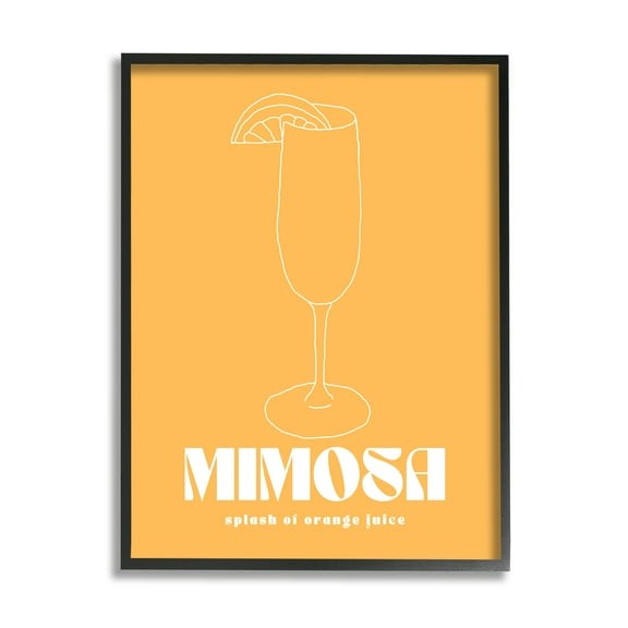 Stupell Industries Mimosa Splash of OJ Food & Beverage Painting Black Framed Art Print Wall Art, 11 x 14