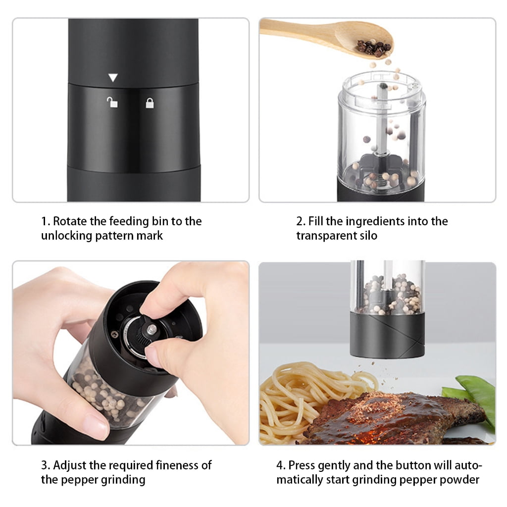 Electric Coffee Pepper Grinder Cordless Operation Multipurpose Kitchen Salt Mill