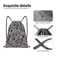 thumbnail image 4 of Daiia Brown Moose with Pinecones Pattern Drawstring Backpack, Gym Bag, Lightweight Backpack, Water-Resistant Bag Travel Sports Backpack, Fitness Bag, Yoga Bag-Medium, 4 of 6