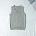 thumbnail image 2 of TTUHYWXI Women’s Sweater Vest V Neck JK Uniform Kint Vests Solid Classic Sleeveless Pullover Sweaters Tops (Grey, M), 2 of 4