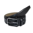 thumbnail image 4 of Men Black Genuine Leather Belt PIERO ROSSI Turkey Soft Full Grain #Black-B, 4 of 5