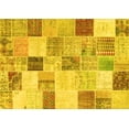 thumbnail image 1 of Ahgly Company Machine Washable Indoor Rectangle Patchwork Yellow Transitional Area Rugs, 5' x 7', 1 of 4