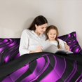 thumbnail image 4 of Castle Fairy 3D Metallic Purple Wave King Size Comforter Sets 3pcs,Shiny Layered Curved Graphic Comforters King Size,Violet Black,Black Reversible,1 Comforter and 2 Pillowcases, 4 of 6