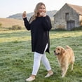 thumbnail image 3 of Agnes Orinda Women's Plus Size Sweater Crew Neck Long Sleeves Side Slits Knit Pullover Oversized Sweaters L Black, 3 of 7
