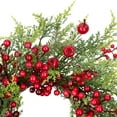 thumbnail image 5 of Northlight Frosted Berry and Crabapple Artificial Cedar and Pine Christmas Wreath - 24" - Unlit, 5 of 7