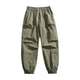 thumbnail image 2 of Ceisia Men's Solid Color Water-Repellent Lantern Cargo Pants with Elastic Drawstring Waist Army Green M Gifts, 2 of 9