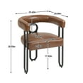 thumbnail image 2 of 2 Pieces Accent Chair, Upholstered Living Room Accent Chair, Arm Chair with Solid Wood Frame for Bedroom, Reading Room, Living Room, Dark Brown, 2 of 8
