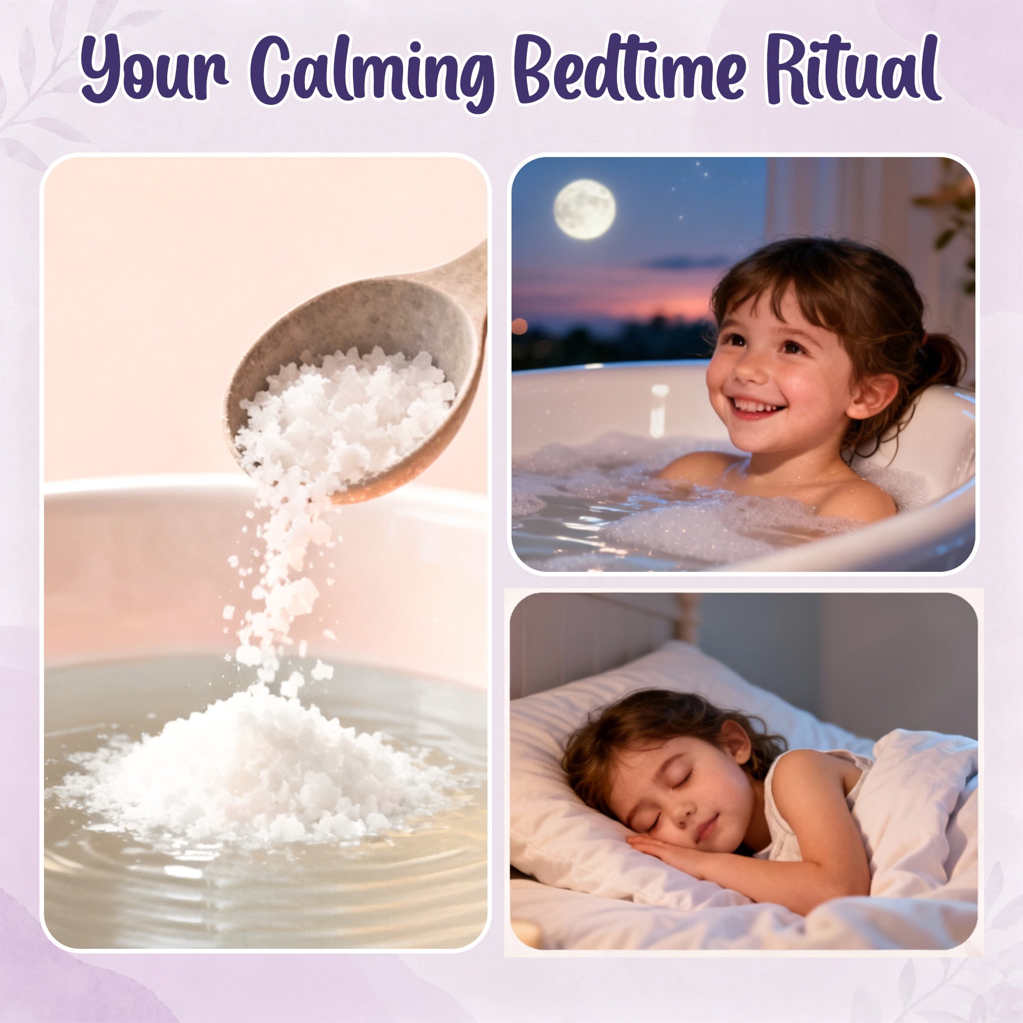 Aromasong Kids Magnesium Bath Flakes, Pure Dead Sea Salt Soothing Bedtime Soak, 3 lb