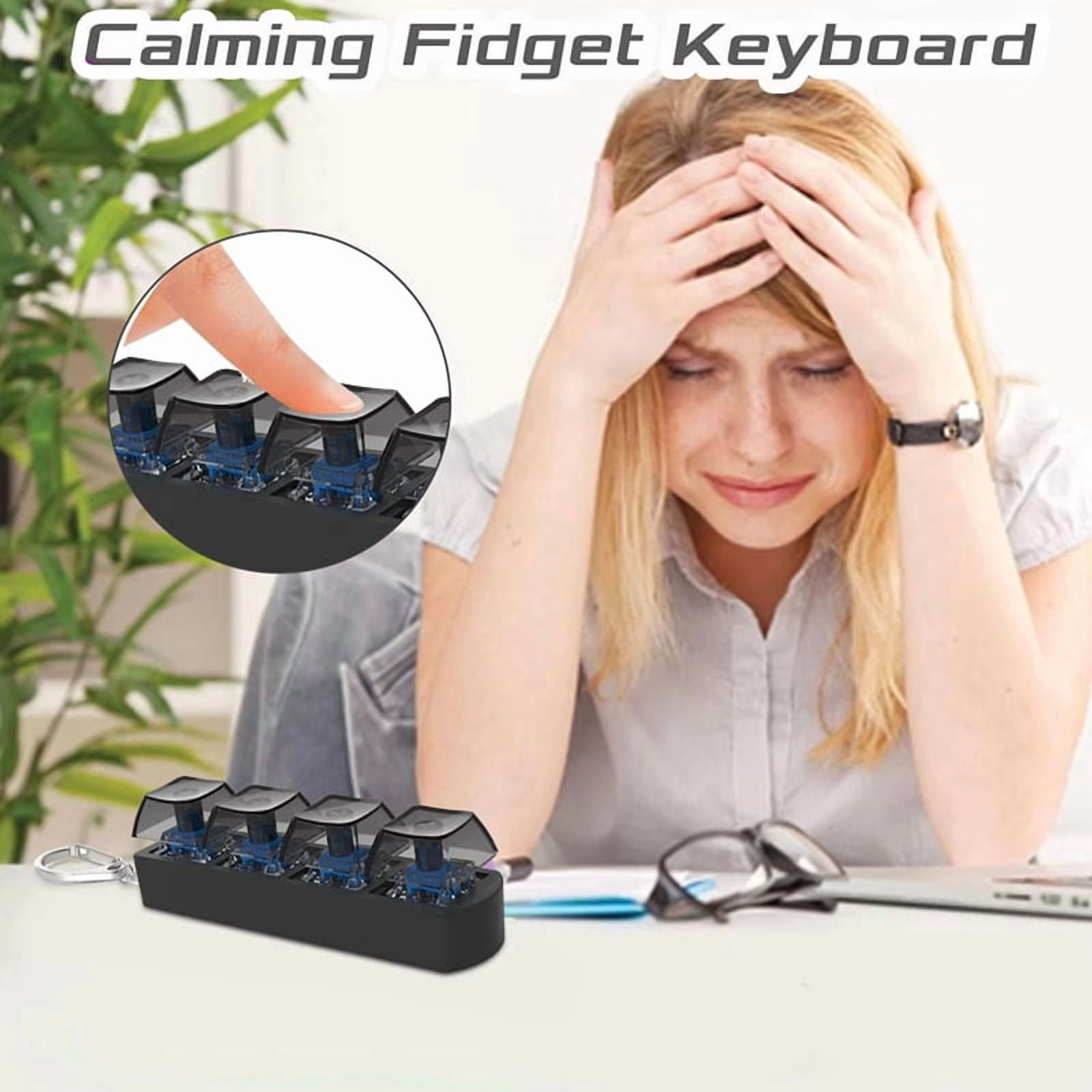 5X 4Keys Keyboard Keycaps Fidget Toy Stress Relief Diy Keycaps Toy Keyboard Caps Finger Button Fidget Finger Keycaps B