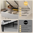 thumbnail image 4 of Frostbloom Queen Size Lift-Up Storage Platform Bed with Vertical-Stripe Velvet Upholstered Headboard, Light Gray, 4 of 11