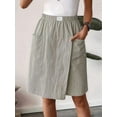 thumbnail image 3 of Women'S Linen Shorts Casual Bermuda Long Linen Shorts High Waisted Comfy Summer with Pockets Light Gray S, 3 of 6
