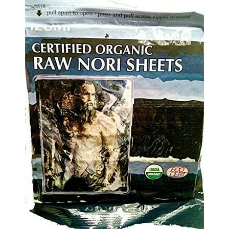 Raw Organic Nori Sheets 10 qty Pack - Certified Vegan, Raw, Kosher Sushi Wrap Papers - Premium Unheated, Un Cooked, untoasted, dried - RAWFOOD