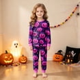 thumbnail image 2 of CAICJ98 Girls Halloween Pajamas Pumpkin Ghost Pajamas for Toddler Boys Long Sleeve Soft Cotton Pjs Set Kids 2 Piece Sleepwear (6-7 Years,Purple), 2 of 9