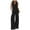 Black, variant on Wide Leg Pant Set Women 2 Piece Cotton Casual Outfits Button Sleeveless Vest Shirt Straight Wide Leg Trousers with Pockets Women Pants Suits Dressy Spring Women Pants Suits Dressy Petite