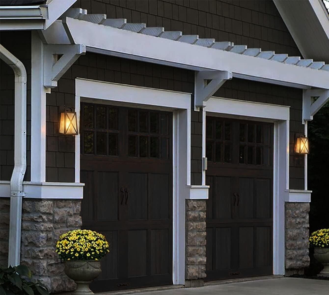Modern Dusk to Dawn Outdoor Lights Wall Mount Black Porch Exterior Wall Lights