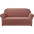 thumbnail image 1 of 2024 Solid Print Polyester Loveseat Slipcover  Chocolate, 1 of 6