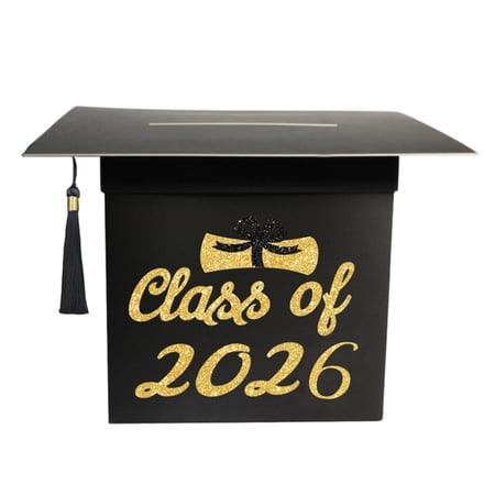 Graduation Memory Box with Wooden Slots & Blank Keepsake Message Cards Graduation Guest Book Alternative for Commencement Party Graduation Keepsake Gift for High School College Students