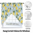 thumbnail image 3 of Yellow Lemon White Flowers Swag Valances for Windows 2 Pack Retro Blue Backdrop Swag Kitchen Curtains 45 Inches Long Rod Pocket Short Window Treatment for Kitchen Bathroom 36"x45", 3 of 8