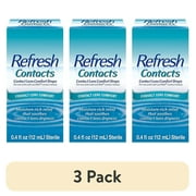 (3 pack) Refresh Contacts Contact Lens Comfort Drops, 0.4 fl oz (12mL) Sterile