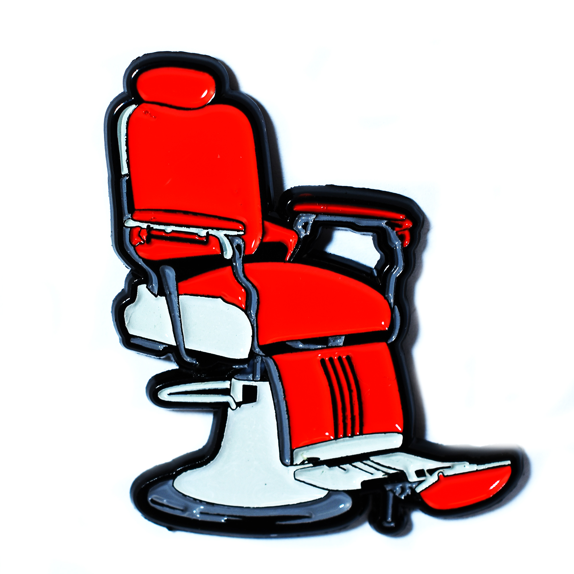 Cool Pins Red Barber Chair Salon Art Design Collectible