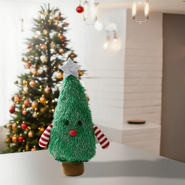 Adornos navideños, regalos navideños, muñecos navideños con forma de árbol de Navidad, adornos decorativos de mesa para fiestas, adornos de tela.