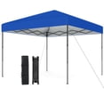 thumbnail image 1 of Gymax 10 X 10 FT Pop up Canopy Tent w/ Portable Carrying Bag 8 Stakes 4 Wind Ropes Blue, 1 of 10