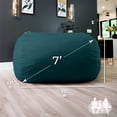 thumbnail image 2 of Big Joe Fuf 7Ft Giant Foam Bean Bag Chair, Oversized Couch with Removable Cover for Kids, Teens, Adults, Deep Sea Velveteen, Durable Woven Polyester, 7 Foot, 2 of 7