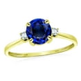 thumbnail image 2 of Original Star K� 7mm Round Created Sapphire Classic 3 stone Engagement Ring, 2 of 9