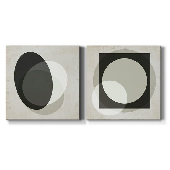 Moderniste Neutre I - Premium Gallery Wrapped Canvas - Ready to Hang Set of 2 - 32 x 32 Each