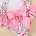 thumbnail image 6 of Happy Town Toddler Baby Girl Beach Bathing Suit Floral Sleeveless One-Piece Swimsuit With Bowknot, 6 of 7