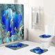 thumbnail image 1 of 2025 Four piece Underwater World Dolphin Digital Printed Shower Curtain Set, 1 of 5