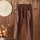 thumbnail image 2 of Gibobby pantalones holgados mujer Pantalones Haren de bolsillo informales sólidos para mujer, pantalones , pantalones sueltos con cintura elástica (Café, XL), 2 of 4