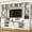 White, variant on ChVans 103" Rustic TV Farmhouse Wall Unit Entertainment Center for TVs up to 80", Large Wall Unit TV Stand with Bookshelves, Charging Station & Sliding Barn Door Cabinets, White