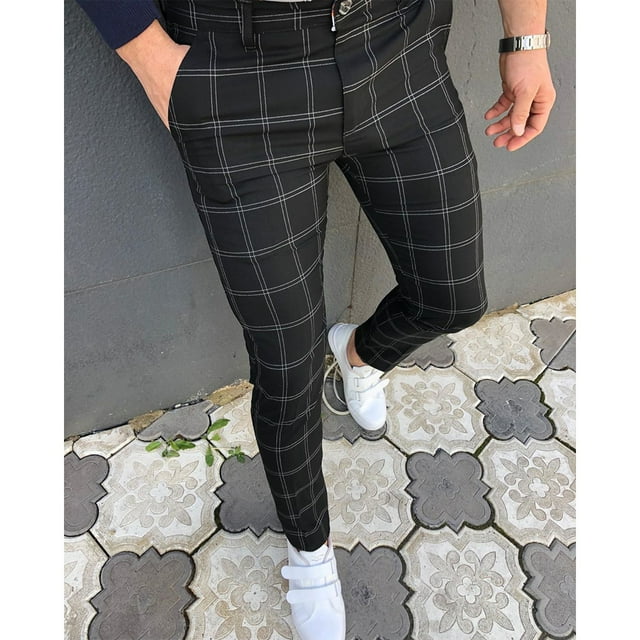 Pantalons Décontractés Imprimés à Carreaux Doubles pour Hommes Été explosions