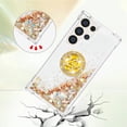 thumbnail image 3 of Funda para Samsung Galaxy S24 Ultra 5G con Brillo Líquido Flotante, Purpurina, Parachoques y Anillo Giratorio Soporte, 3 of 5