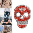 thumbnail image 4 of Iron Patches, Convenient Practical Shiny Decorative Red Skull Rhinestone Material Embroidered Patch  For Hats For Wedding Dresses, 4 of 8