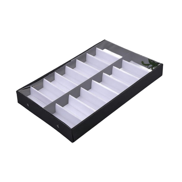 Caja de Exhibición de Gafas, Soporte para Gafas, Bandeja para Gafas Hecha de Tela Y PP para Organización Apilable en Negocios Y Oficinas, Regalo para Tapa transparente