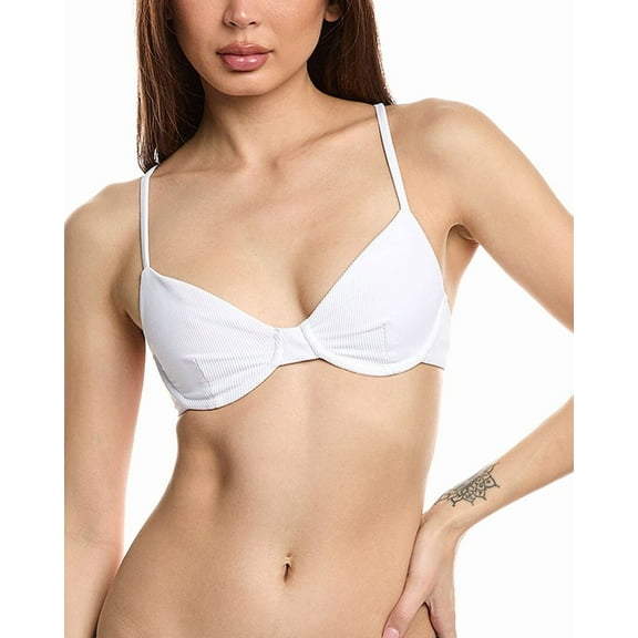 Beach Riot womens  Carrie Bikini Top, m, White
