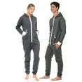 thumbnail image 3 of Notus Unisex Adult 0nesie One Piece Pajama Romper Hooded Zip Sleepwear Jumpsuit for Men and Women Charcoal XL, 3 of 6