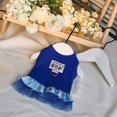 thumbnail image 6 of mdesiwst Sleeveless Ribbed Pet Dress, Ultramarine Blue Cute Dog Dress, Striped Skirt Girl Doggie Clothes for Small Medium Dogs Summer Pet Outfits, 6 of 8