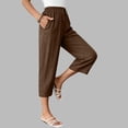 thumbnail image 6 of BUIGTTKLOP Capris Pants for Women Casual Summer 2026 Straight Wide Leg Loose Drawstring Elastic Waist Cropped Trouser, 6 of 6