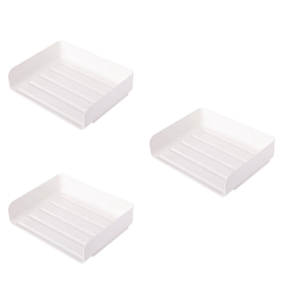 SKISUNO Stackable White Paper Trays for Document and File Storage 3Pcs